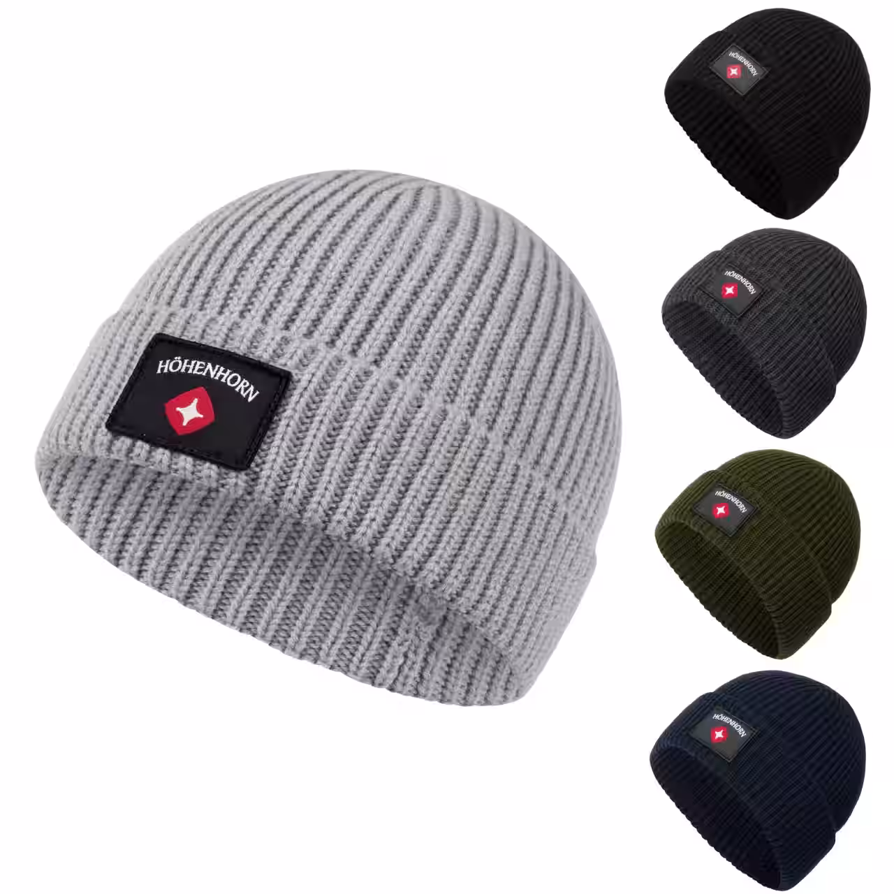 Höhenhorn Ronce Knitted Beanie Unisex Herren Damen Mütze Wintermütze Strickmütze Grau