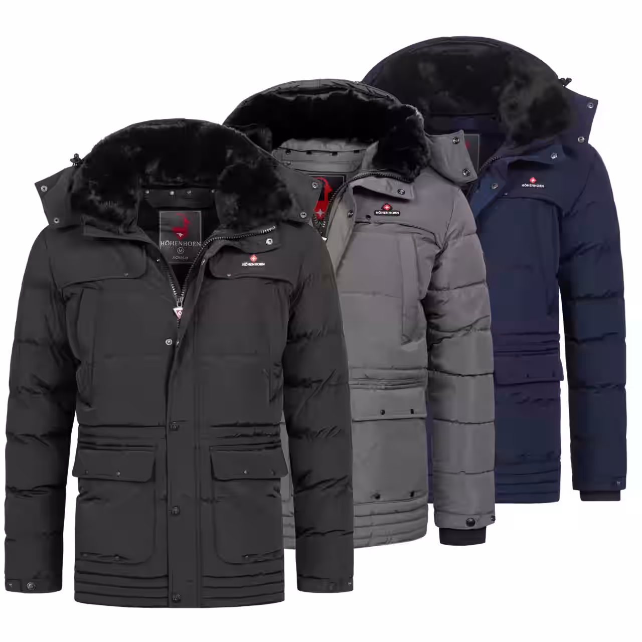 Höhenhorn Achalm Herren Winter Jacke Quilted Steppjacke Gefüttert Winterjacke M Schwarz 1 Höhenhorn Achalm Herren Winter Jacke Quilted Steppjacke Gefüttert Winterjacke 3XL Grau