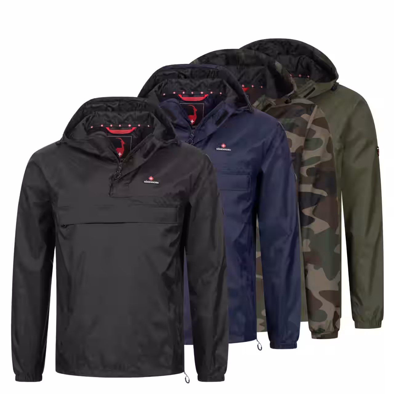 Höhenhorn Lepon Herren Jacke Windbreaker Schlupfjacke mit Brusttasche 3XL Camo GrÃ¼n