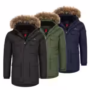 Höhenhorn Arpiglias Herren Winter Jacke Parka Parker mit Kunstfell Gefüttert L Grün