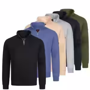 Höhenhorn Troiberg Herren Pullover 1/4 Zip Sweatshirt Troyer mit Kragen 5XL GrÃ¼n