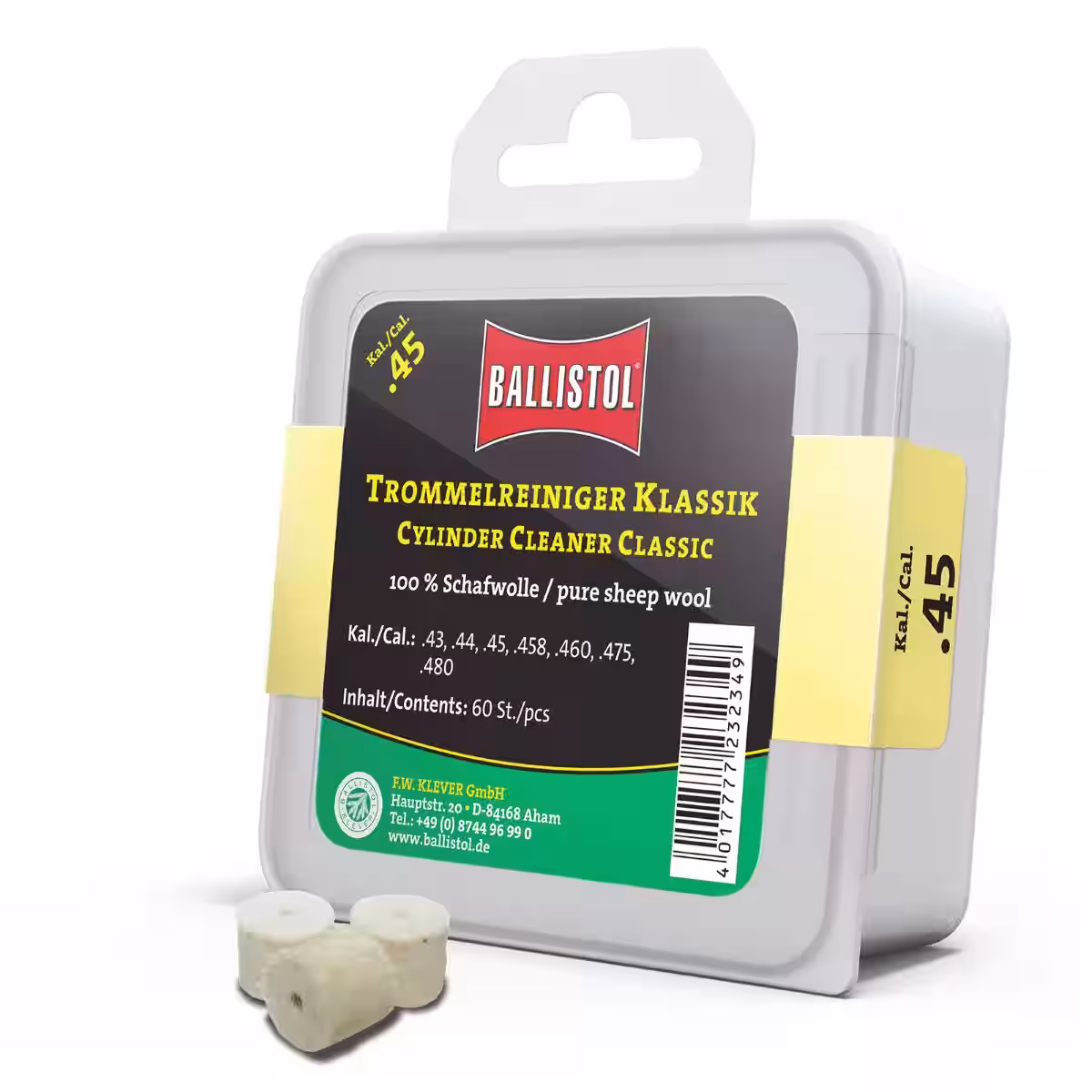 Ballistol Filz-Trommelreiniger Klassik / 60 Stk. 1 Ballistol Filz-Trommelreiniger Klassik / 60 Stk.