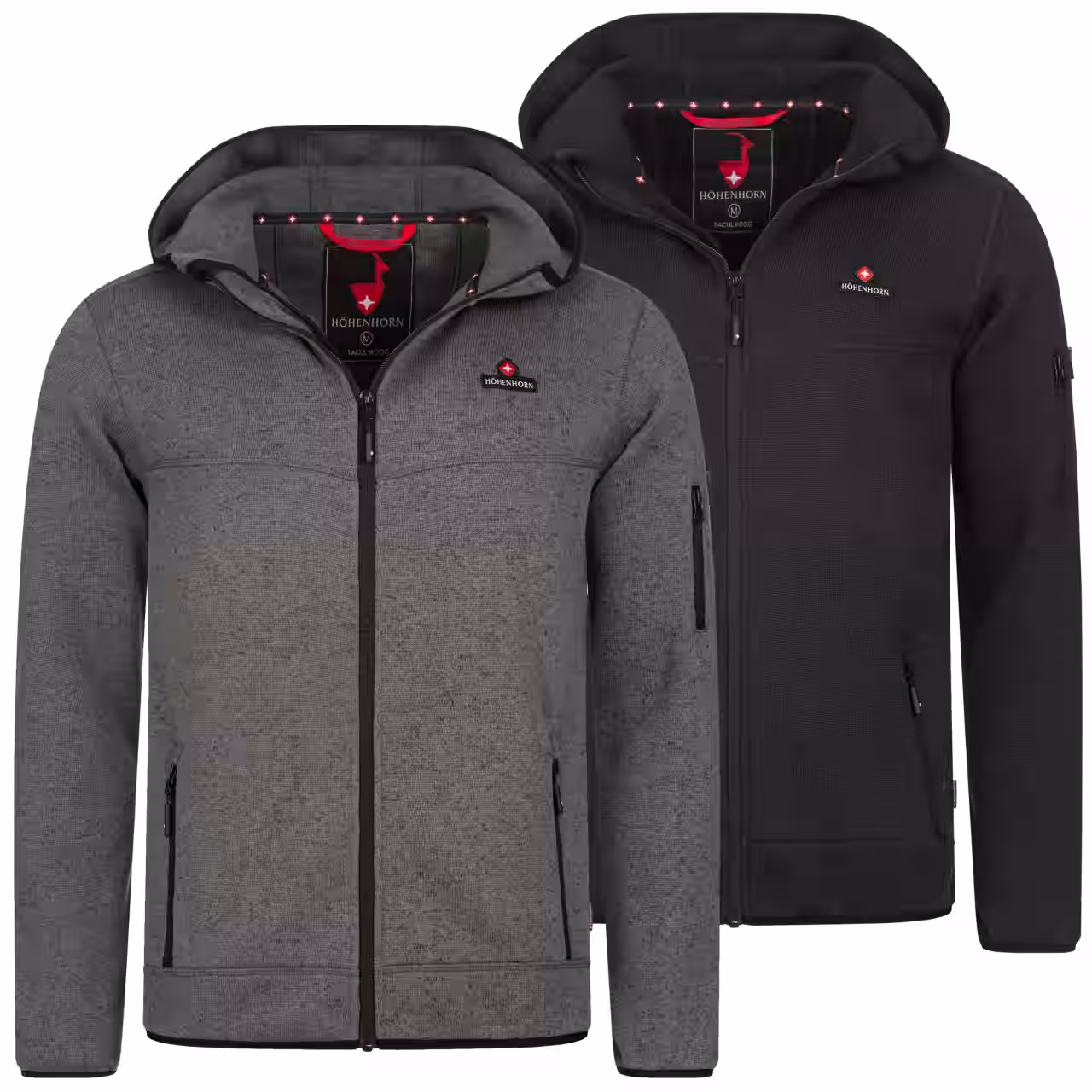 Höhenhorn Tacul Hood Herren Jacke Fleece Strickjacke Hoody Trekking Strickfleece M Grau (1020) 1 Höhenhorn Tacul Hood Herren Jacke Fleece Strickjacke Hoody Trekking Strickfleece XXL Grau (1020)