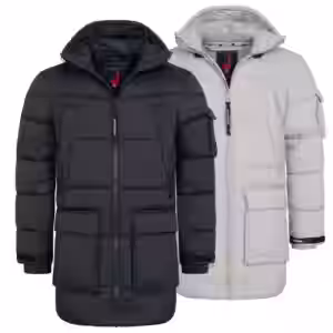 Höhenhorn Hochthron Herren Wintermantel Jacke Puffermantel Lang Gefüttert 3XL Greige