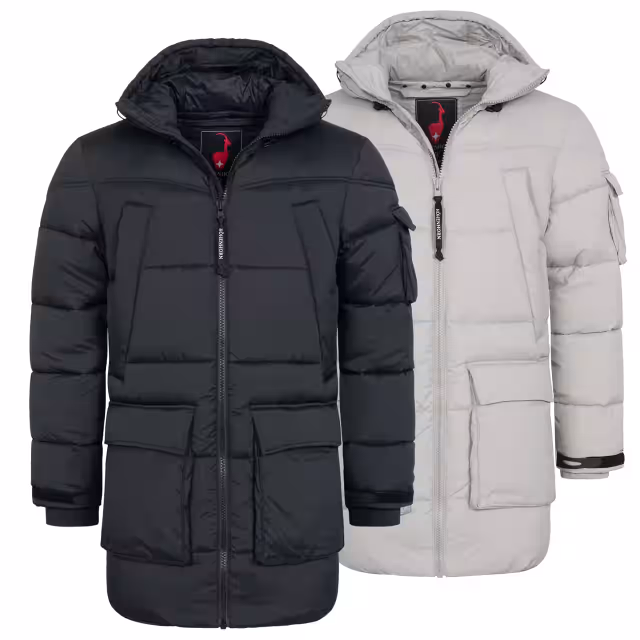 Höhenhorn Hochthron Herren Wintermantel Jacke Puffermantel Lang Gefüttert S Greige 1 Höhenhorn Hochthron Herren Wintermantel Jacke Puffermantel Lang Gefüttert 3XL Greige