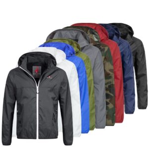 Höhenhorn Rigi Herren Regen Jacke Outdoor Rain Freizeitjacke Kapuze Regenjacke 5XL Grau