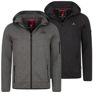Höhenhorn Tacul Hood Herren Jacke Fleece Strickjacke Hoody Trekking Strickfleece L Grau (1020)